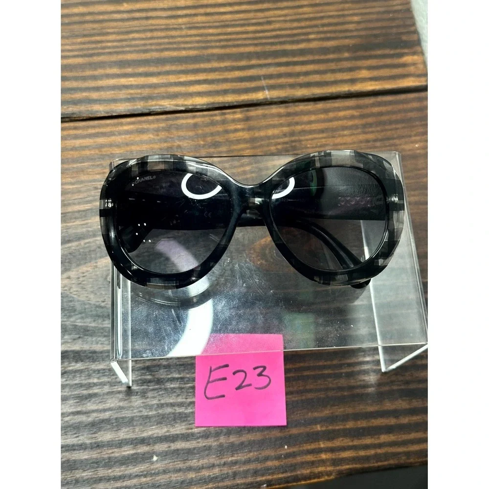 Chanel 5323 1492/S6 Women's Black Marble Sunglasses Oversized Butterfly Full Rim